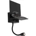 QAZQA Smart vegglampe svart med USB og flexarm inkl. Wifi G9 - Flero