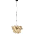 QAZQA Smart pendellampe sort med ravglass inkl. 8 WiFi G9 - Uvas