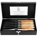 Laguiole Steak knives Laguiole Oak Wood Stonewash SET 6 SdV