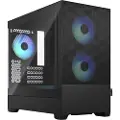 Fractal Design Pop Mini Air RGB - Tower - micro ATX - sidepanel med vindu (herdet glass) - ingen strømforsyning (ATX) - sort TG lys fargetone - USB/lyd - for Fractal Design Model D, Type D