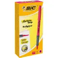 BIC brite liner Grip - Markeringspenn - fluorescerende rosa - vannbasert blekk - 1.6-3.4 mm - fin og bred (en pakke 12)