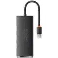 Baseus Lite Series Hub 4in1 USB to 4x USB 3.0 25cm (Black) USB-hub - USB 3.0 - 4 porter - Svart
