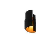 QAZQA Smart vegglampe sort med gull interiør inkl. Wifi G9 - Faldo