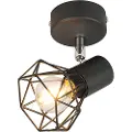 QAZQA Art Deco-spotlight svart med sving- og vippefunksjon - Mosh