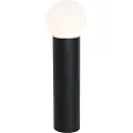 QAZQA Svart utendørs gulvlampe med opalglass 50 cm IP44 - Huma