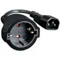 24hShop Apparatadapter - C14 hann til Schuko hunn 15 cm