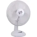 SOLAR PLUS Bordventilator Ø30 cm, hvid, oscillerende med 3 hastigheder til bord el. væg, 35W, 220-240V 50/60 Hz.