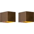 QAZQA Sett med 2 smarte vegglamper mørk bronse 8 cm inkl. WiFi G9 - Transfer