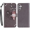 Mtp Products Samsung Galaxy A55 Ugle Rhinestone Lommebok-deksel - grå