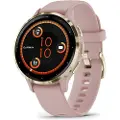 Garmin Venu 3S - 41 mm - støvrose - smartklokke med bånd - silikon - håndleddstørrelse: 110-175 mm - display 1.2 - 8 GB - Bluetooth, Wi-Fi, ANT+ - 40 g