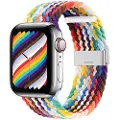 Mtp Products Apple Watch Series Ultra 3/2/Ultra/11/10/9/8/SE 3/(2022)/7/SE/6/5/4/3/2/1 Strikket Klokkereim - 49mm/46mm/45mm/44mm/42mm - Regnbue