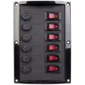 Talamex Svart Bryterpanel Med 6 Sikringer