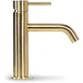 BLUE LABEL Etgrebs håndvaskarmatur uden bundventil - kold start funktion & 3/8 tilslutningsslanger - børstet guld