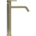 BLUE LABEL Etgrebs håndvaskarmatur uden bundventil - kold start funktion & 3/8 tilslutningsslanger - børstet guld - høj model