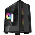 DeepCool CC360 ARGB - Tower - mini-ITX - sidepanel med vindu (herdet glass) - ingen strømforsyning (ATX / PS/2) - svart - USB/lyd