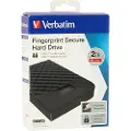 Verbatim Fingerprint Secure - Ekstern Harddisk - 2TB - Svart