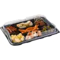 MultiLine Plastbakke 7-rum 350x240 mm sort fad med løst klart låg RPET- (karton á 25 stk.)