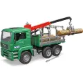 BRUDER MAN TGA Timber truck with loading crane and 3 trunks toy