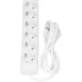 Bachmann SELLY - Flerkoplingslist - utgangskontakter: 6 (6 x strøm) - 1.5 m kabel - hvit