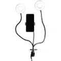 24hShop Double Selfie / selfie-lys med fjernkontroll og mobiltelefonholder
