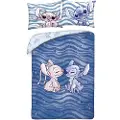 Halantex Lilo & Stitch Stitch Og Dynesett Engelbølger/ 140x200 Cm 70x90 Cm