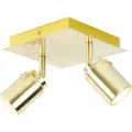 QAZQA Moderne baderomsspotlight messing firkantet 2-lys IP44 - Ducha