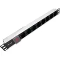 Equip 333293 19´´ 8 Stikkontakter Med Bryter Strømskinne For Rack