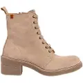 El naturalista for woman. 2566012ZZ005_020 Ice white leather ankle boots -Heel height: 5,5cm (36), Beige, 5 to 8 cm, Casual