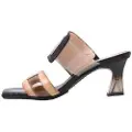 Hispanitas for woman. CHV232634 Greta Vinyl leather sandals black -Heel height 6cm (36), 5 to 8 cm, None, Casual