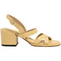 Neosens for woman. 3317311T1003_024 Leather sandals S3173 yellow -Heel height 6cm (39), 5 to 8 cm, Buckle, Casual, Party