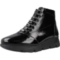 Fluchos for woman. F1358 Bona F1358 leather ankle boots black (38), Flat, 1 to 3 cm, Laces, Casual