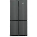 Siemens KF96NAXEA - Kjøleskap/fryser - bunnfryser - bredde: 91 cm - dybde: 73.1 cm - høyde: 183 cm - 605 liter - Klasse E - BlackSteel