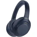 Sony WH-1000XM4 - Hodetelefoner med mikrofon - full størrelse - Bluetooth - trådløs, kablet - NFC - aktiv støydemping - 3,5 mm jakk - midnattsblå