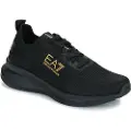 EA7 unisex. X8X102_XK346 Classic Logo Leather Sneakers black (43 1/3), Flat, Laces, Casual