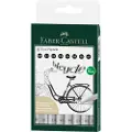 Faber-Castell 166008, Sort, Sort, Hvit, Rund, Pigmentbasert blekk, Metall, 8 stykker