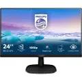 Philips V-line 243V7QJABF - LED-skjerm - 24 - 1920 x 1080 Full HD (1080p) @ 60 Hz - IPS - 250 cd/m² - 1000:1 - 5 ms - HDMI, VGA, DisplayPort - høyttalere - teksturert svart