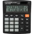 Citizen SDC-812NR, Desktop, Grunnleggende, 12 sifre, 1 linjer, Batteri/Solcelle, Sort
