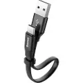 Baseus Nimble, 0,2 m, USB A, USB C, Hankjønn, Hankjønn, Sort