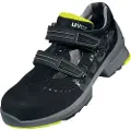 Uvex 85428, Unisex, Voksen, Vernesandaler, Sort, Limefarget, ESD, S1, SRC, Hekte og malje