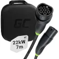 Green Cell ladekabel for elbiler, type 2 plugg - 3-faset, 32A - Opptil 22 kW - 7 meter
