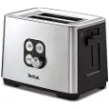 Tefal Equinox TT420D, 2 skiver, Sort, Rustfritt stål, Rustfritt stål, Knapper, Rotasjon