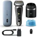 Braun Series 9 Pro+ 9575cc Wet & Dry, Barberingsmaskin, Metallisk, Batteri, Lithium-Ion (Li-Ion), 90 min, Boks