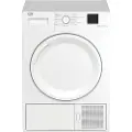 Beko DPS7206PA, Frittstående, Frontmatet, Varme pumpe, Hvit, Knapper, Rotasjon, Berøringskontroll, Venstre