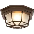 QAZQA Rustikk taklampe rustbrun 21,3 cm IP44 - Bri