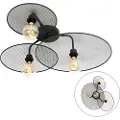 QAZQA Design vegglampe svart med mesh 3-lys - Jane