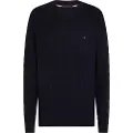 Tommy Hilfiger for man. MW0MW33132 Navy plaited knitted jumper (L), Casual, Cotton