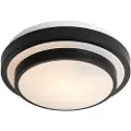 QAZQA Moderne taklampe svart med hvit 25 cm IP44 - Walden