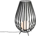QAZQA Design gulvlampe sort med opal 70 cm - Angela