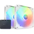 NZXT F140 RGB Core 2-pack & RGB Controller - White - Kabinettvifte - 140mm - Hvit med RGB-lys - 35 dBA