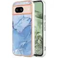Mtp Products Google Pixel 8a Marble Pattern Electroplated IMD TPU-deksel - Blå